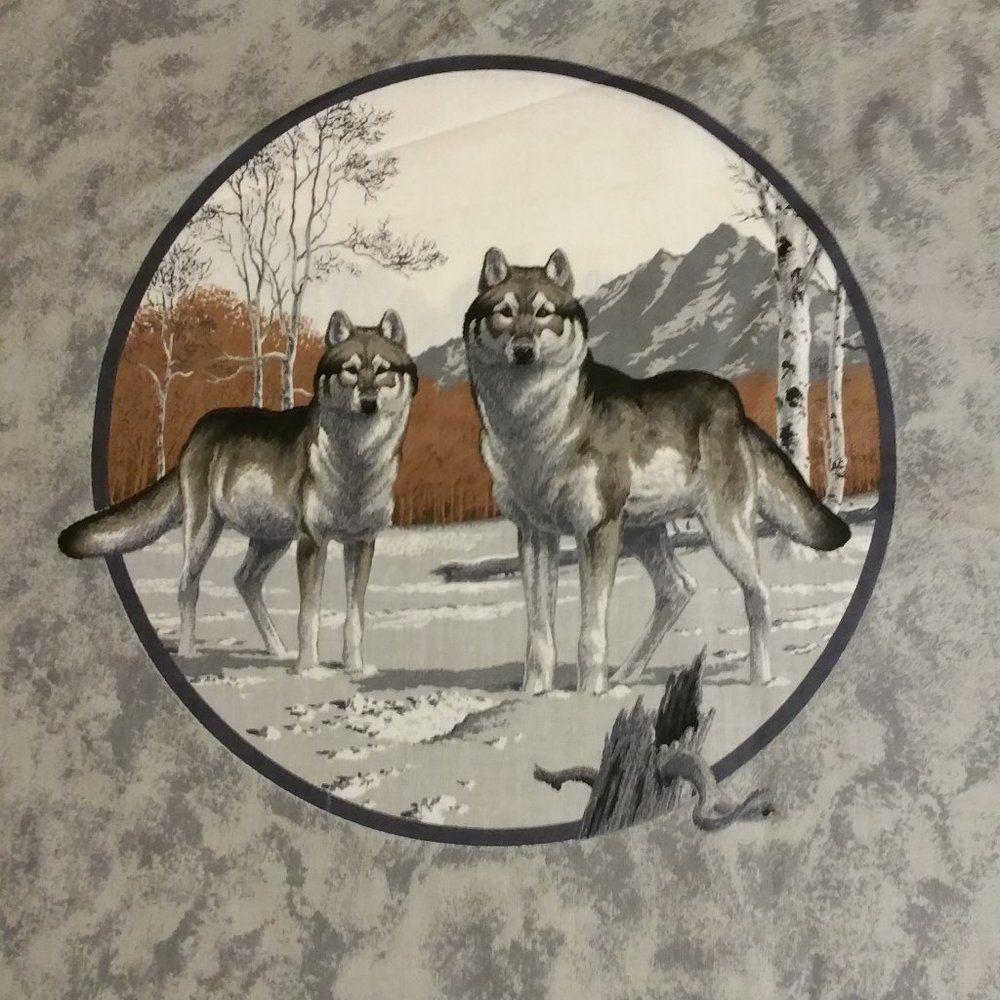 Wolfs & Bears Pillow Panels Quilting Fabric 1/2 Yd